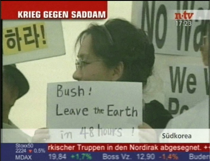 "Bush! Leave the Earth in 48 hours!" - Klick to enter!